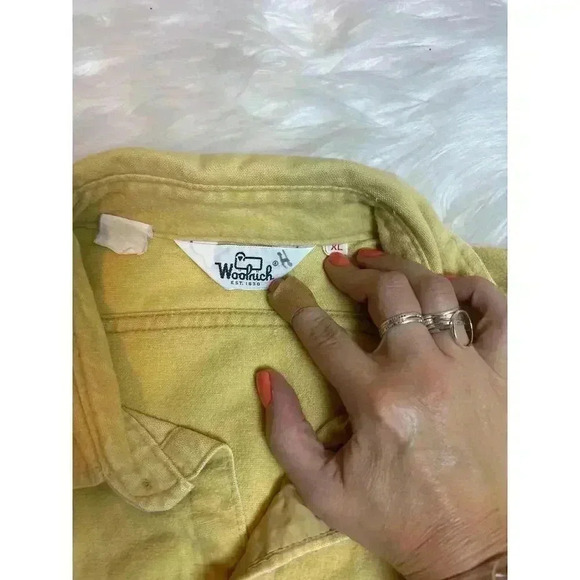 Vintage Woolrich Flannel Shirt Pale Yellow Men's Size XL Read Description - Picture 6 of 8